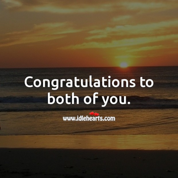Congratulations to both of you. Wedding Messages Image