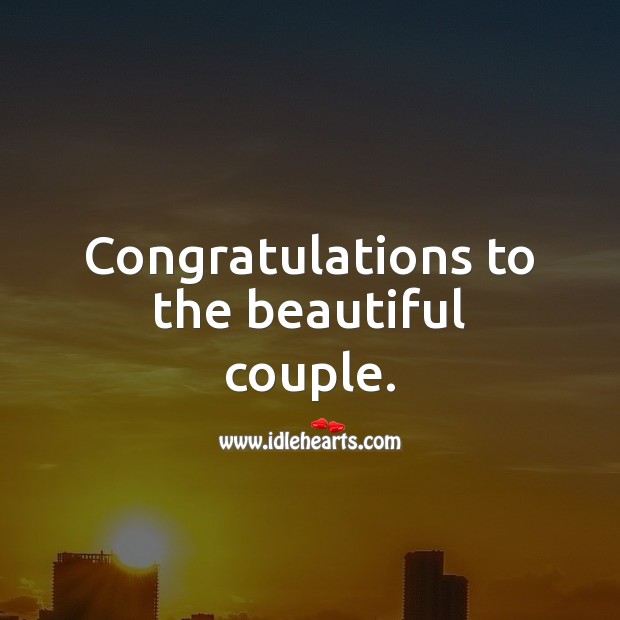 Congratulations to the beautiful couple. Image