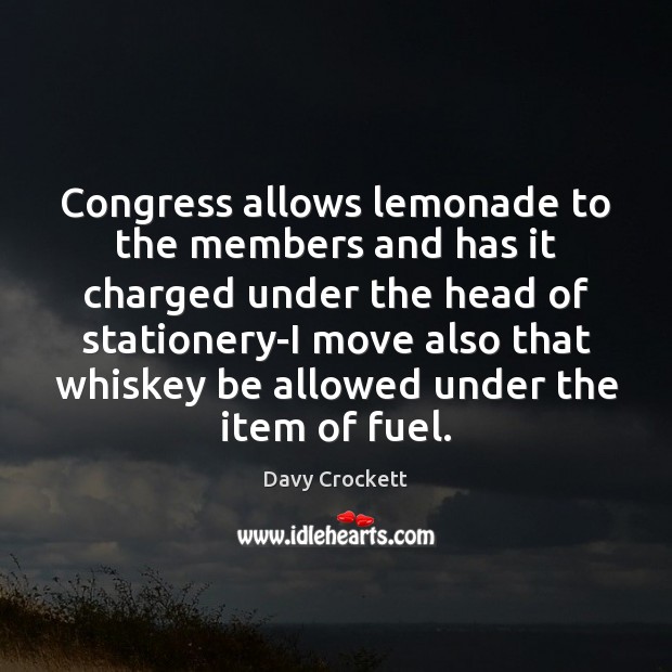 Congress allows lemonade to the members and has it charged under the Image
