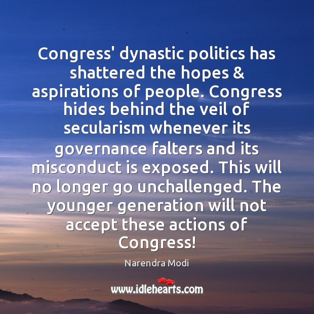 Congress’ dynastic politics has shattered the hopes & aspirations of people. Congress hides Image