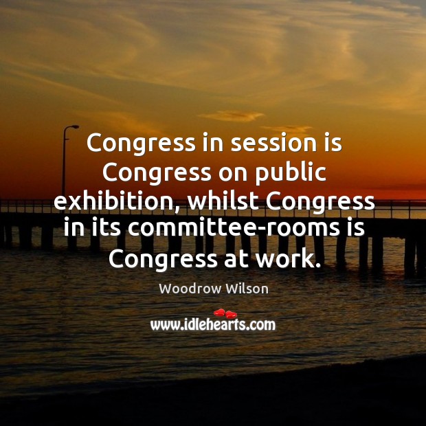 Congress in session is Congress on public exhibition, whilst Congress in its Woodrow Wilson Picture Quote