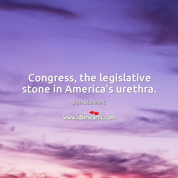 Congress, the legislative stone in America’s urethra. Jon Stewart Picture Quote