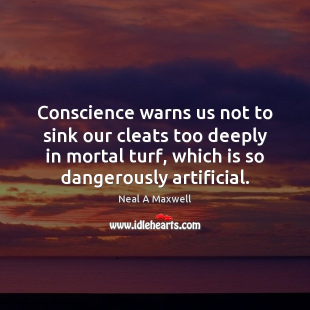 Conscience warns us not to sink our cleats too deeply in mortal Image