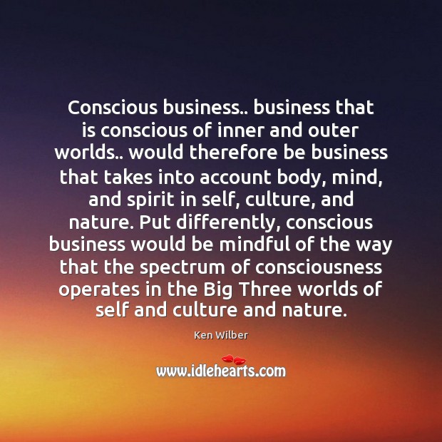 Conscious business.. business that is conscious of inner and outer worlds.. would Image
