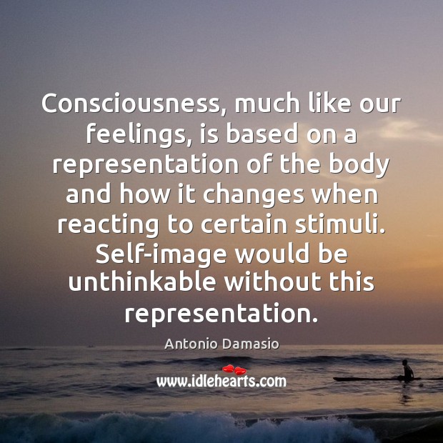 Consciousness, much like our feelings, is based on a representation of the Image