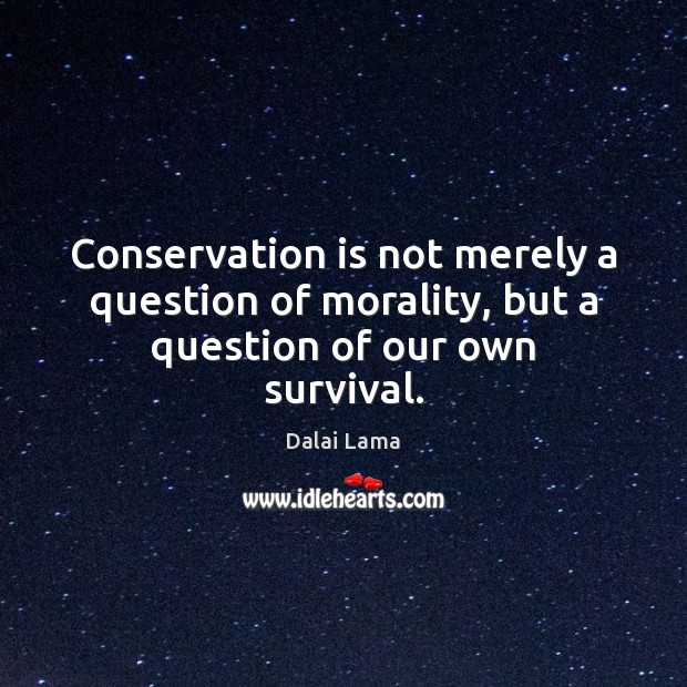 Conservation is not merely a question of morality, but a question of our own survival. Image