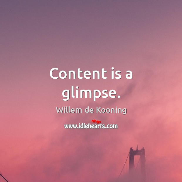 Content is a glimpse. Image