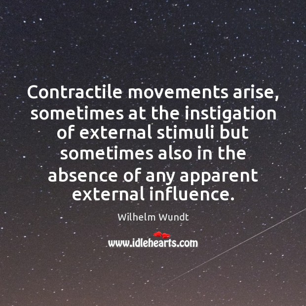 Contractile movements arise, sometimes at the instigation of external stimuli but sometimes Image