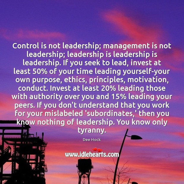 Control is not leadership; management is not leadership; leadership is leadership is Management Quotes Image