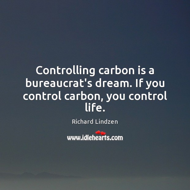 Controlling carbon is a bureaucrat’s dream. If you control carbon, you control life. Image
