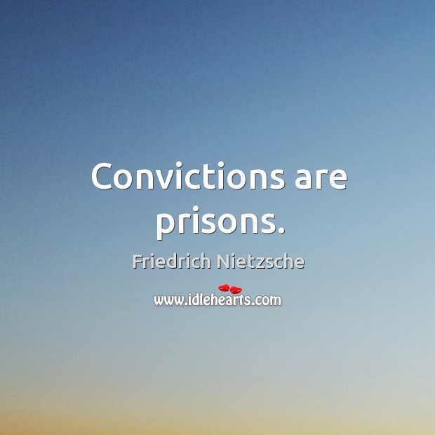 Convictions are prisons. Friedrich Nietzsche Picture Quote