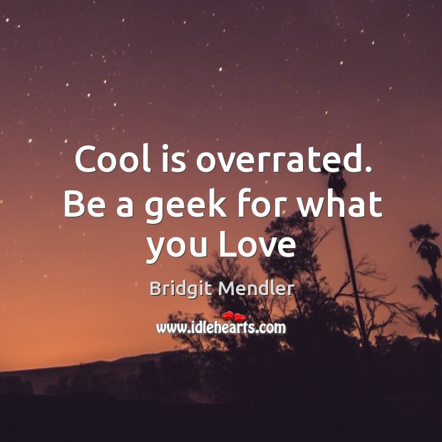 Cool is overrated. Be a geek for what you Love Image
