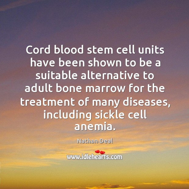 Cord blood stem cell units have been shown to be a suitable alternative Image