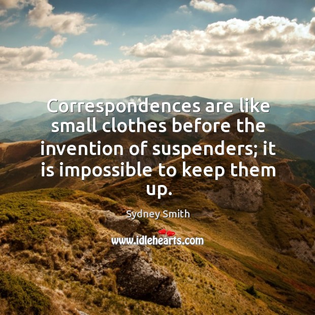 Correspondences are like small clothes Image