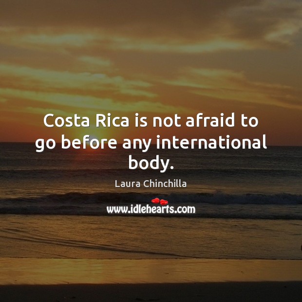 Costa Rica is not afraid to go before any international body. Laura Chinchilla Picture Quote