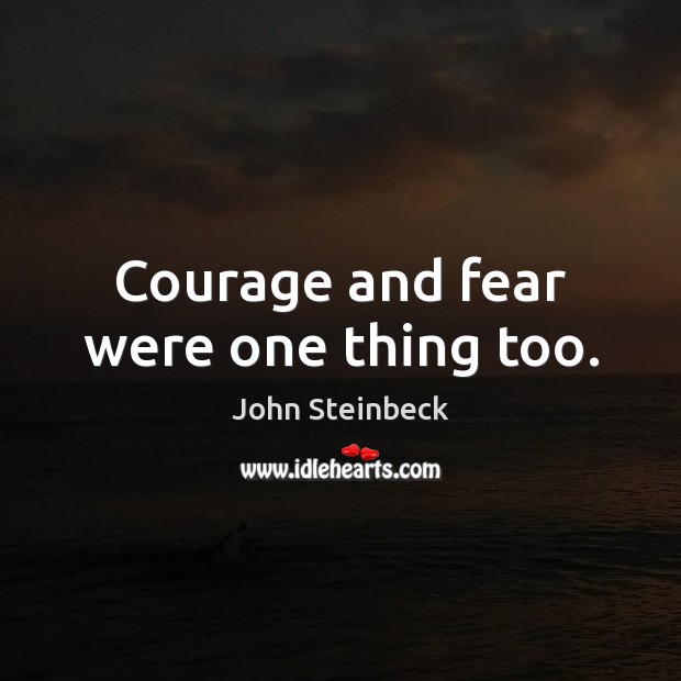 Courage and fear were one thing too. Image