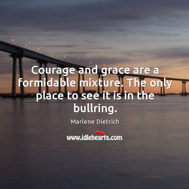 Courage and grace are a formidable mixture. The only place to see it is in the bullring. Image