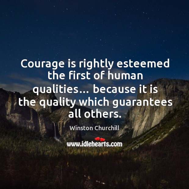 Courage is rightly esteemed the first of human qualities… because it is the quality which guarantees all others. Image