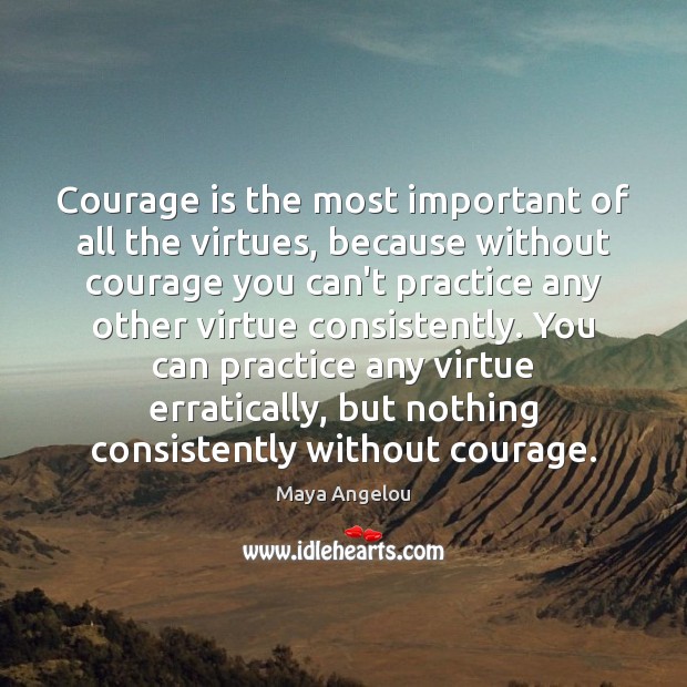 Courage is the most important of all the virtues, because without courage Image