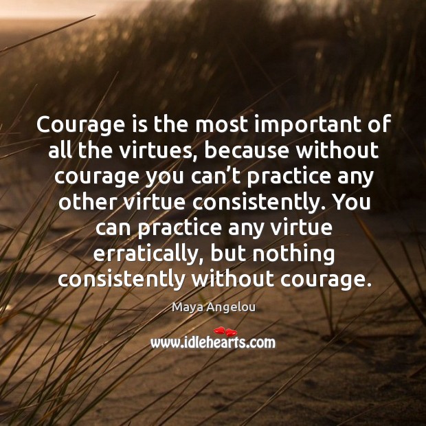 Courage is the most important of all the virtues Courage Quotes Image