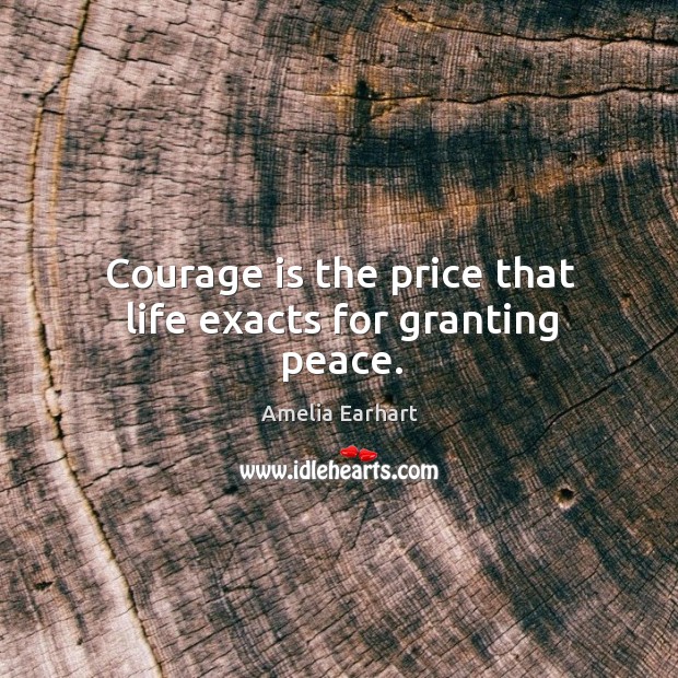 Courage is the price that life exacts for granting peace. Image