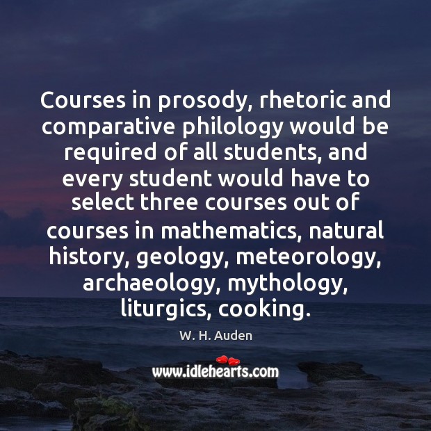 Courses in prosody, rhetoric and comparative philology would be required of all Image