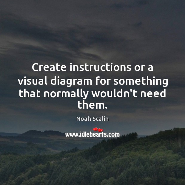 Create instructions or a visual diagram for something that normally wouldn’t need them. Noah Scalin Picture Quote