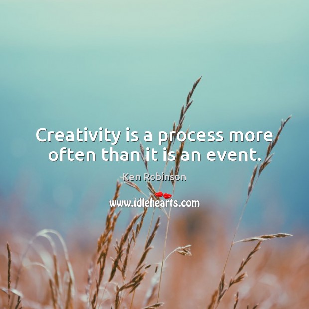 Creativity is a process more often than it is an event. Ken Robinson Picture Quote
