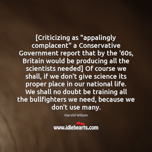 [Criticizing as “appalingly complacent” a Conservative Government report that by the ’60 Image