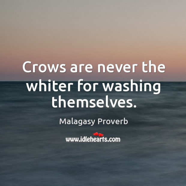 Crows are never the whiter for washing themselves. Malagasy Proverbs Image