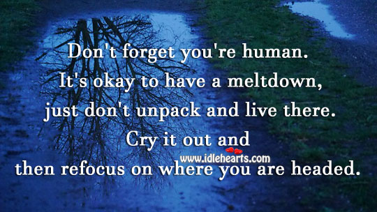 Cry it out and then refocus. Image