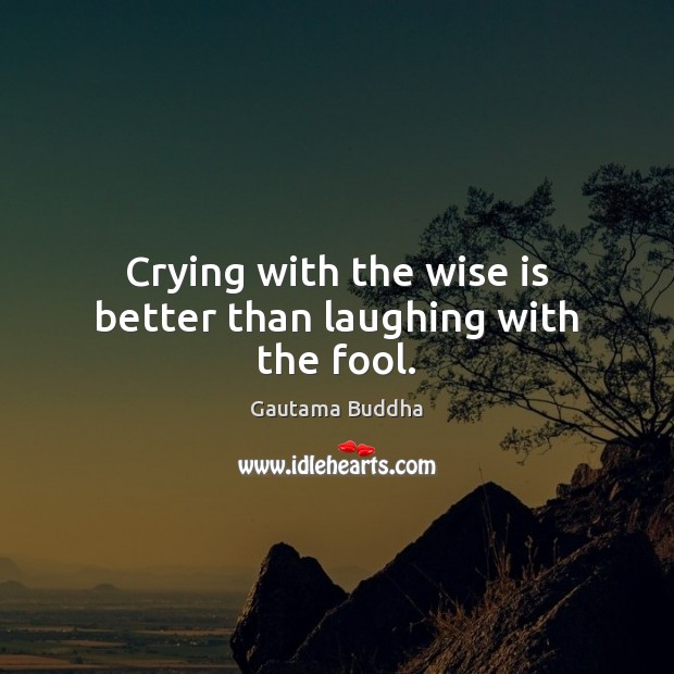 Crying with the wise is better than laughing with the fool. Wise Quotes Image