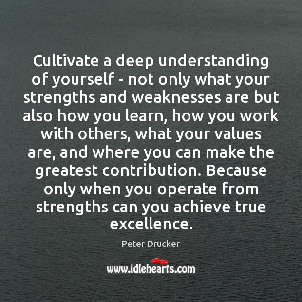 Cultivate a deep understanding of yourself – not only what your strengths Image