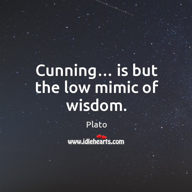 Cunning… is but the low mimic of wisdom. Image