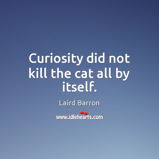 Curiosity did not kill the cat all by itself. Laird Barron Picture Quote