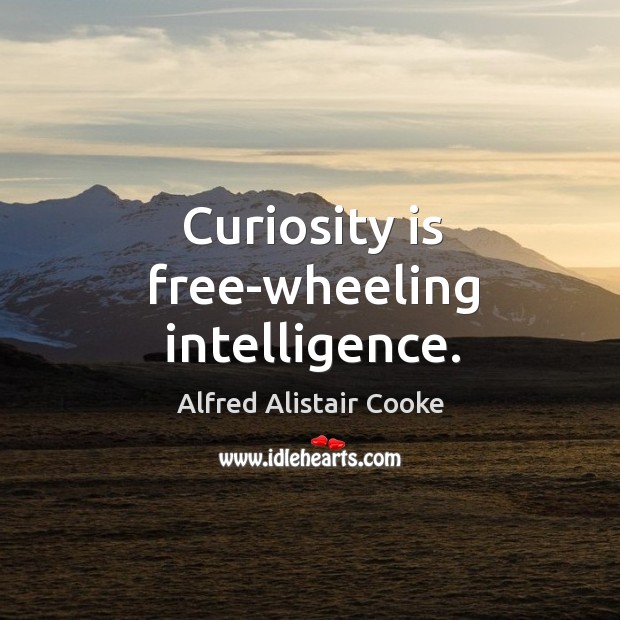 Curiosity is free-wheeling intelligence. Alfred Alistair Cooke Picture Quote