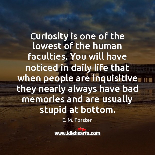 Curiosity is one of the lowest of the human faculties. You will Image