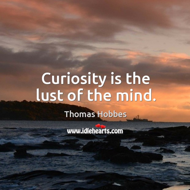 Curiosity is the lust of the mind. Image