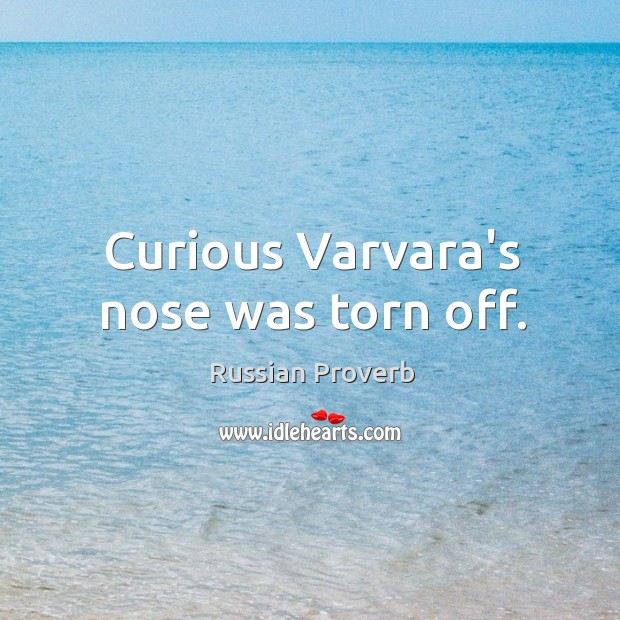 Curious varvara’s nose was torn off. Image