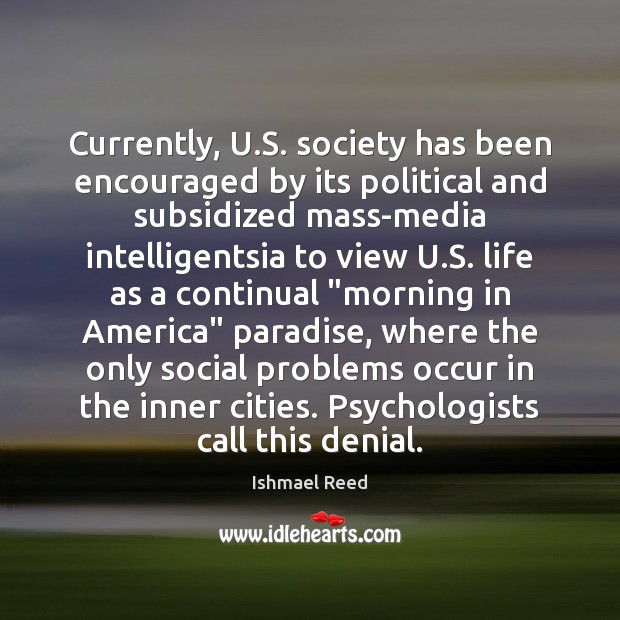 Currently, U.S. society has been encouraged by its political and subsidized Image
