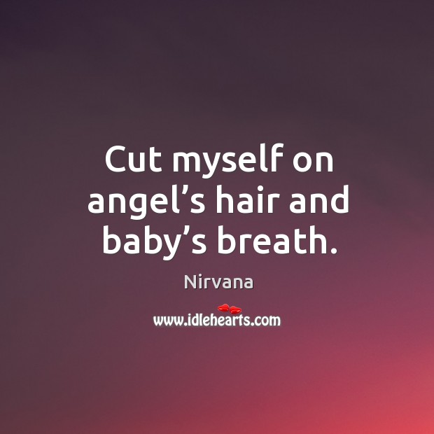 Cut myself on angel’s hair and baby’s breath. Nirvana Picture Quote