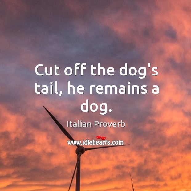 Cut off the dog’s tail, he remains a dog. Image