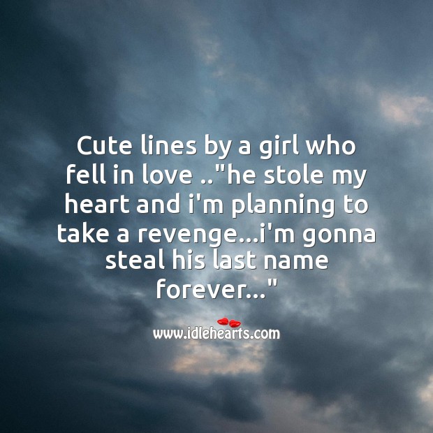 Cute lines by a girl Image
