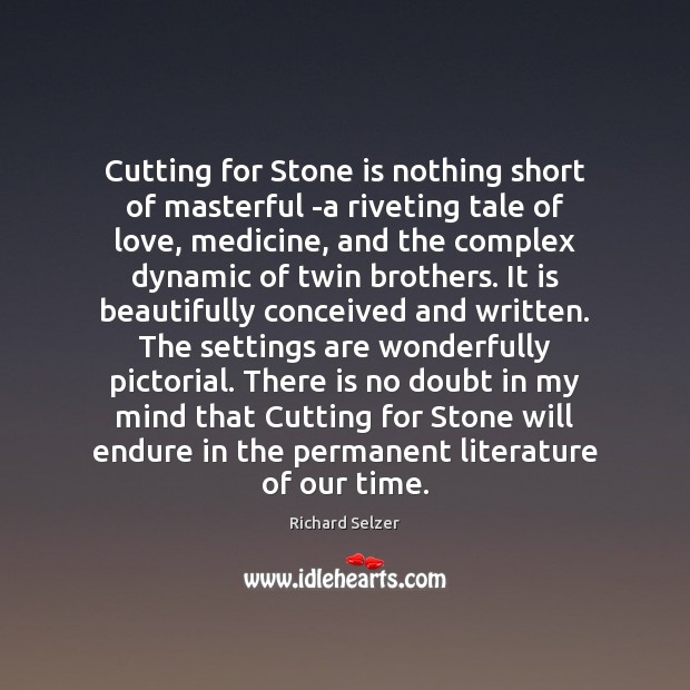 Cutting for Stone is nothing short of masterful -a riveting tale of Image