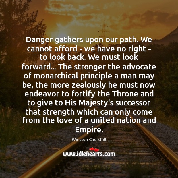 Danger gathers upon our path. We cannot afford – we have no Image