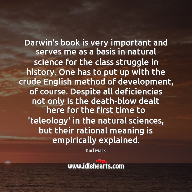 Darwin’s book is very important and serves me as a basis in Image