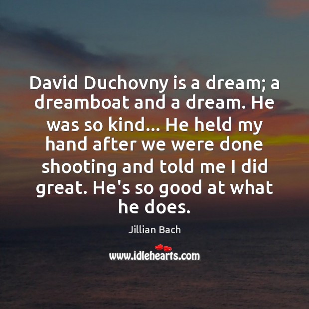 David Duchovny is a dream; a dreamboat and a dream. He was Jillian Bach Picture Quote