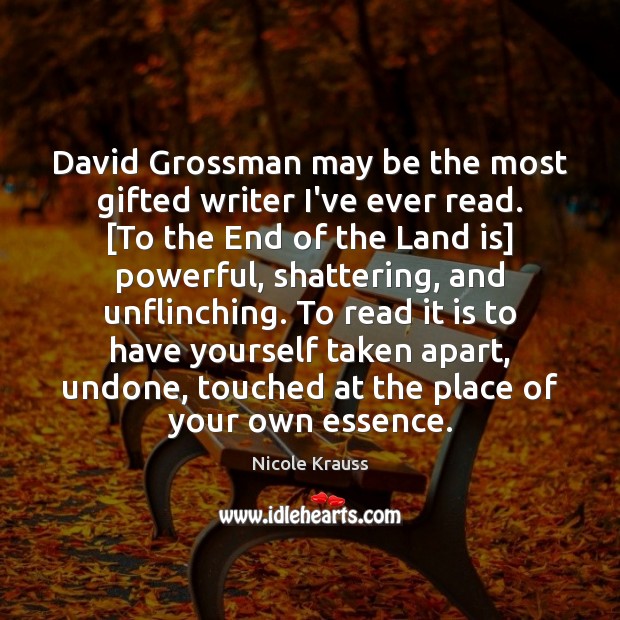 David Grossman may be the most gifted writer I’ve ever read. [To Image