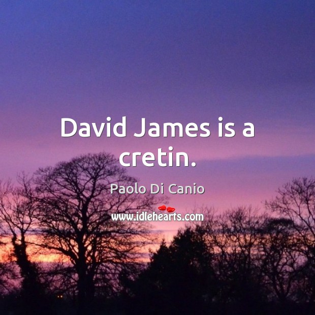 David James is a cretin. Paolo Di Canio Picture Quote