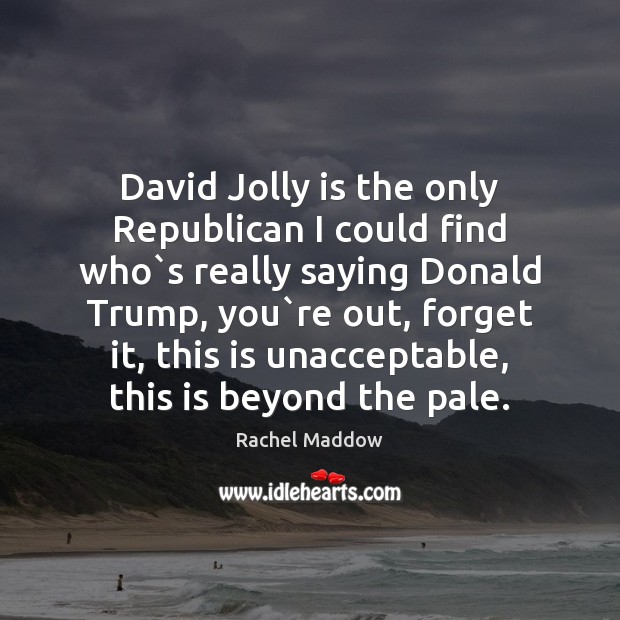 David Jolly is the only Republican I could find who`s really Rachel Maddow Picture Quote